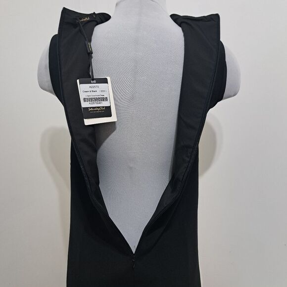 Saturday Club V Neck Feminine Colorblock Shift Mini Dress Cream & Black XXS NWT - Picture 11 of 14